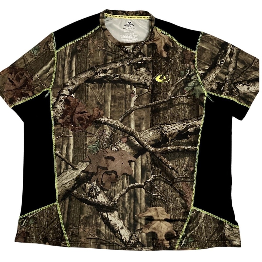 Mossy Oak Performance Shirt Mens 2XL Brown Camo Short Sleeve Break-Up Infinity‎